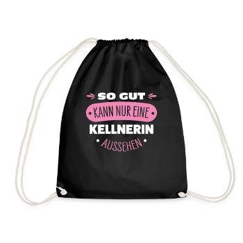 Kellnerin - Turnbeutel - Schwarz - Vorne