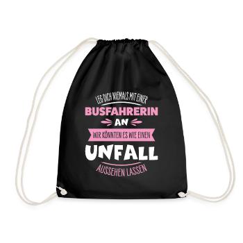 Busfahrerin - Turnbeutel - Schwarz - Vorne
