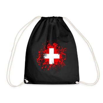 Musique suisse Suisse Drapeau - Sac de sport léger - noir - Devant