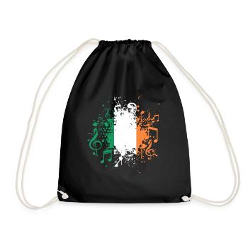 Irlande Drapeau musique - Sac de sport léger - noir - Devant