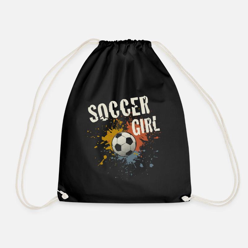 Fußball Mädchen - Turnbeutel - Schwarz