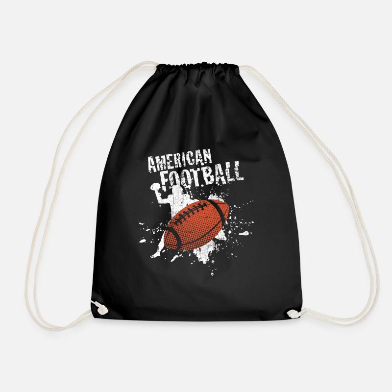 American football - Drawstring Bag - black