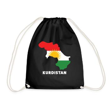 Kurdistan Flagge - Turnbeutel - Schwarz - Vorne