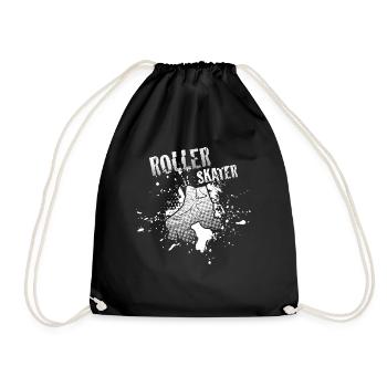 Roller skating Roller skating - Drawstring Bag - black - Front
