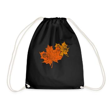 Herbst - Turnbeutel - Schwarz - Vorne