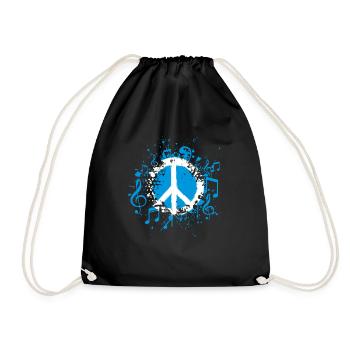 Peace Frieden Musik - Turnbeutel - Schwarz - Vorne