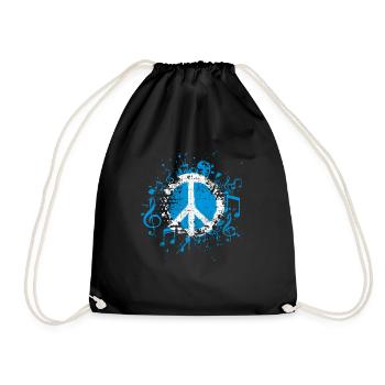 Peace Musik Frieden - Turnbeutel - Schwarz - Vorne