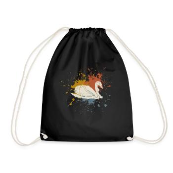 Swan - Drawstring Bag - black - Front