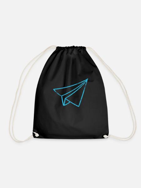 Aviator - Drawstring Bag - black