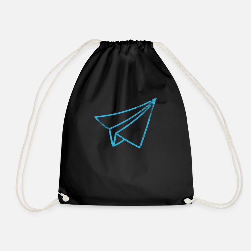 Aviator - Drawstring Bag - black