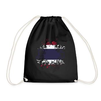 Thailand Flag Music - Drawstring Bag - black - Front