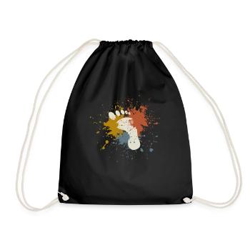 Foot retro - Drawstring Bag - black - Front