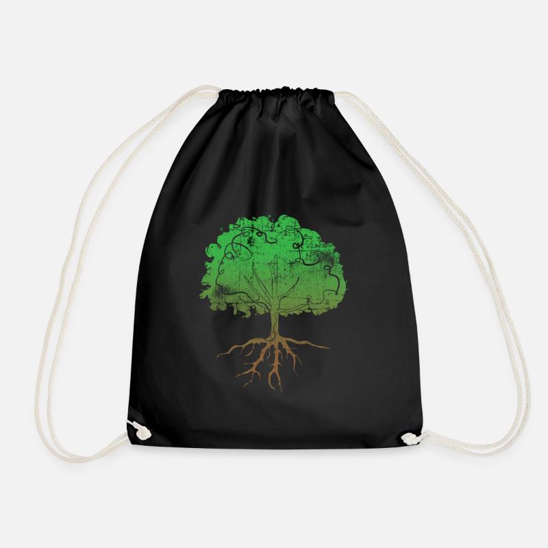 Tree - Drawstring Bag - black