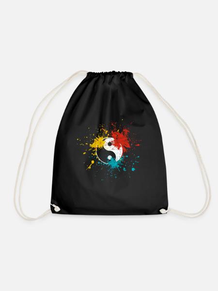 Yin Yang - Drawstring Bag - black