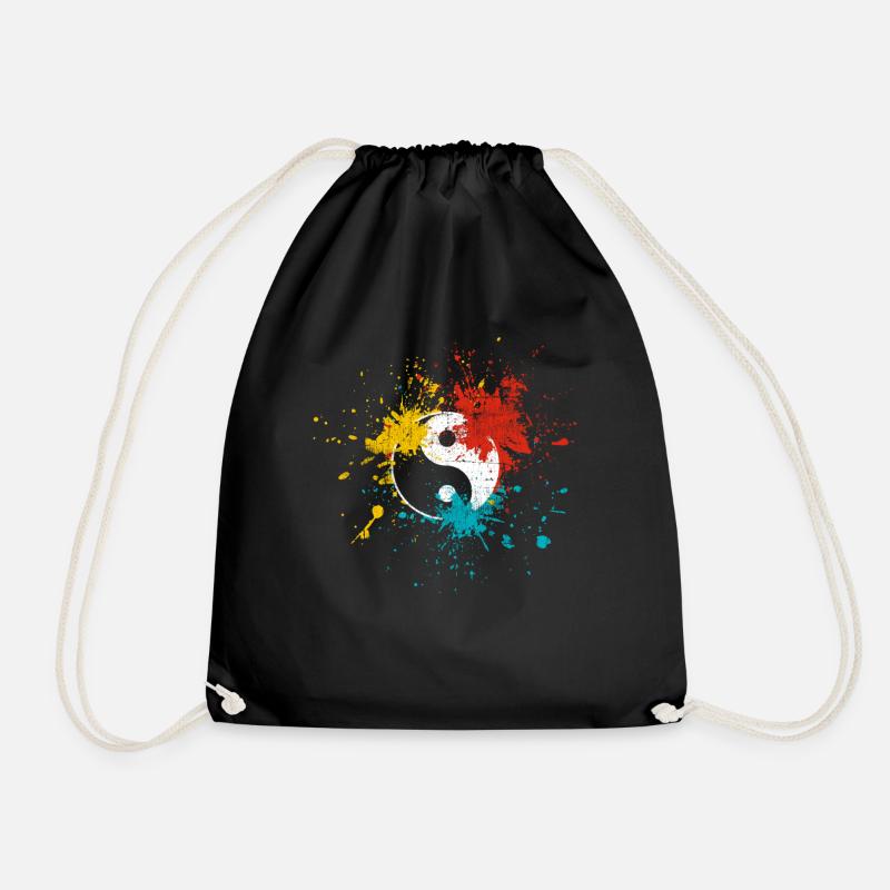 Yin Yang - Drawstring Bag - black