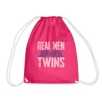 Twins dad - Drawstring Bag - fuchsia - Front
