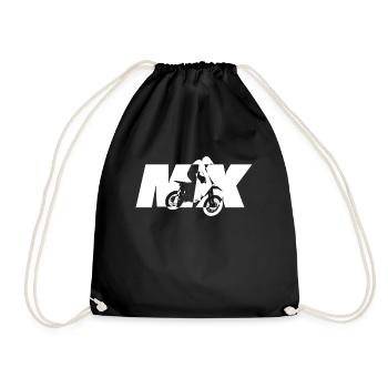 Motocross motorcycle - Drawstring Bag - black - Front