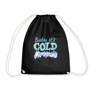 winter - Drawstring Bag - black - Front