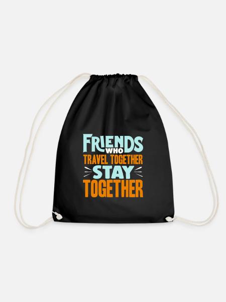 Friends Travel Travel Buddy - Drawstring Bag - black
