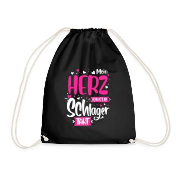 Schlager music heart - Drawstring Bag - black - Front