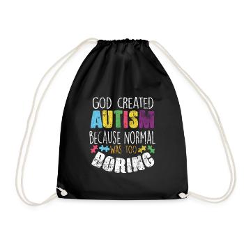 autistic - Drawstring Bag - black - Front