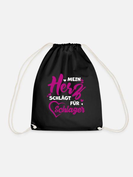 Schlager Herz - Turnbeutel - Schwarz