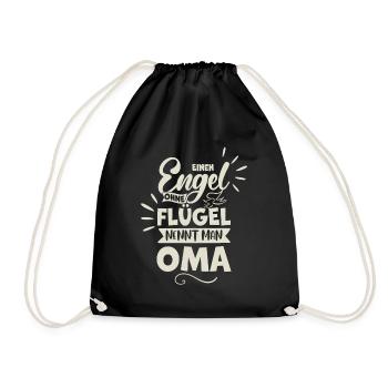 Grandma angel - Drawstring Bag - black - Front