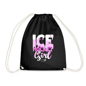 Fille de hockey sur glace - Sac de sport léger - noir - Devant