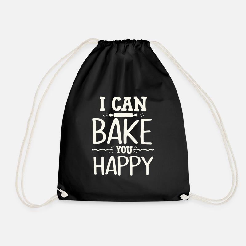 to bake - Drawstring Bag - black