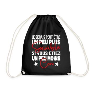 Je Serais Peut être Un Peu Plus Sociable Cadeau - Sac de sport léger - noir - Devant