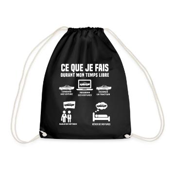 Ce Que Je Fais Pendant Mon Temps Libre Voiture - Sac de sport léger - noir - Devant