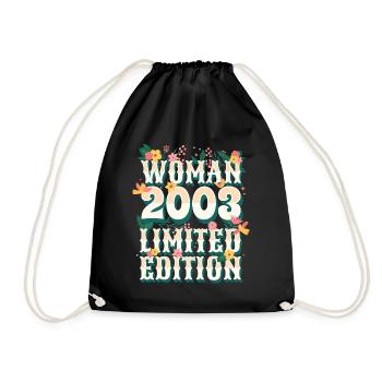 Birthday Woman born in 2003 Woman 20 years - Drawstring Bag - black - Front