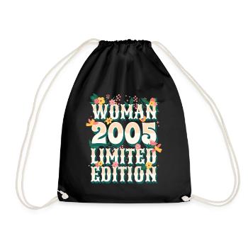 Birthday Woman born in 2005 Woman 18 years old - Drawstring Bag - black - Front