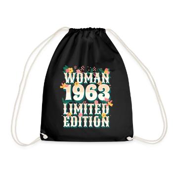 Anniversaire Femme Née En 1963 Femme 60 Ans - Sac de sport léger - noir - Devant