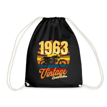 Moto Né En 1963 Anniversaire 60 Ans Motard - Sac de sport léger - noir - Devant