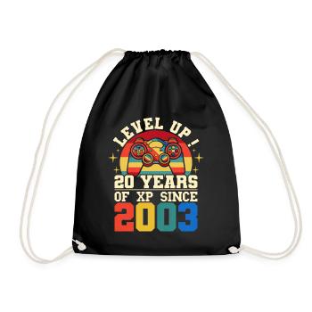 Level 20 2003 Birthday Gamer 20 years - Drawstring Bag - black - Front