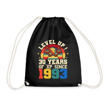 Level 30 1993 Birthday Gamer 30 Jahre - Turnbeutel - Schwarz - Vorne