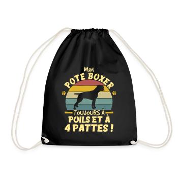 Style Vintage Chien De Compagnie Boxer Humour - Sac de sport léger - noir - Devant