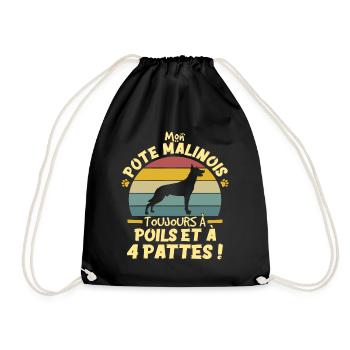 Style Vintage Chien De Compagnie Malinois Humour - Sac de sport léger - noir - Devant