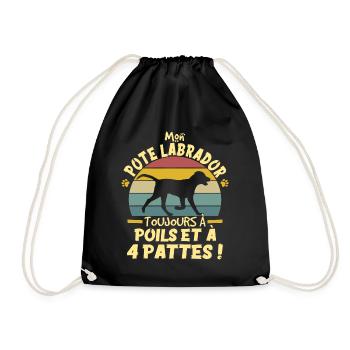 Style Vintage Chien De Compagnie Labrador Humour - Sac de sport léger - noir - Devant