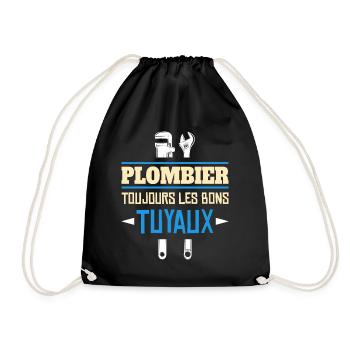 Toujours Les Bons Tuyaux - Humour Plombier - Sac de sport léger - noir - Devant