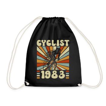 Cycling party born in 1983 40 years anniversary - Drawstring Bag - black - Front