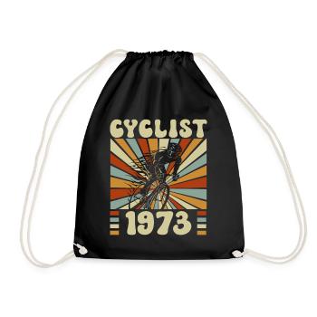 Cycling party born in 1973 50 years anniversary - Drawstring Bag - black - Front