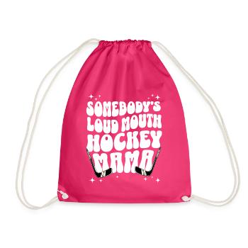 Humorvolle Phrase Mama Hockeyspieler - Turnbeutel - Fuchsia - Vorne