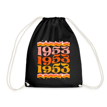 Birthday Party Woman 1953 70 Years Anniversary - Drawstring Bag - black - Front