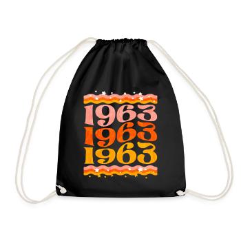 Geburtstagsparty Frau 1963 60-jähriges Jubiläum - Turnbeutel - Schwarz - Vorne