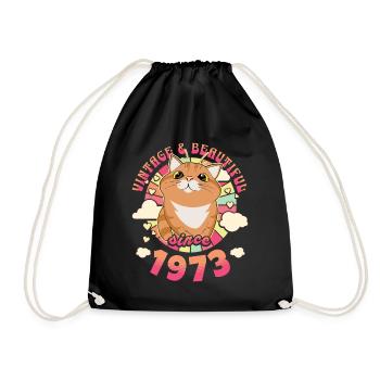 Gorgeous Vintage Woman 1973 50 Years Anniversary - Drawstring Bag - black - Front