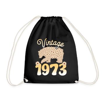 Birthday Party 1973 Woman 50 Years Anniversary - Drawstring Bag - black - Front