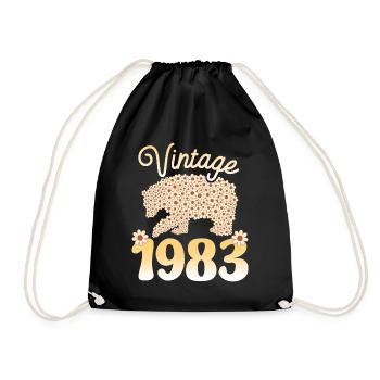 Birthday Party 1983 Woman 40 Years Anniversary - Drawstring Bag - black - Front