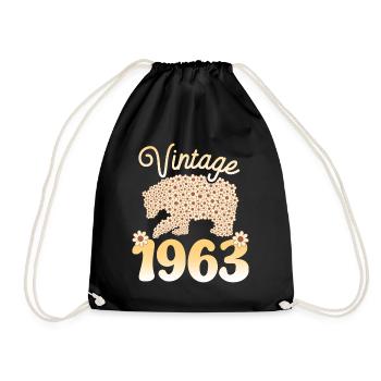 Birthday Party 1963 Woman 60 Years Anniversary - Drawstring Bag - black - Front